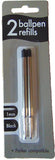 Twin pack of County ballpoint pen refills compatible with Parker, featuring blue ink and designed for smooth writing.