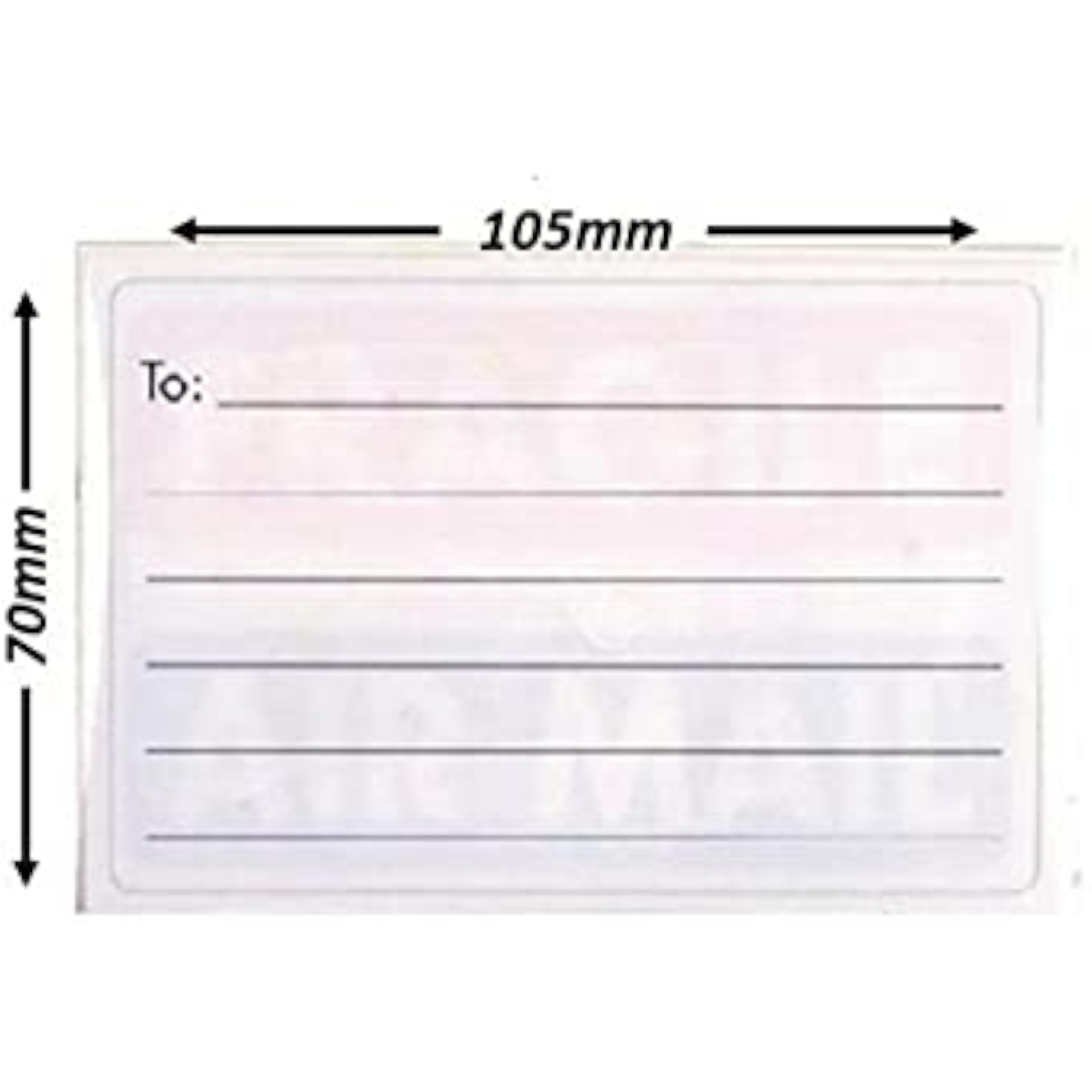 Self-adhesive parcel labels from County stationery set, showing 12 white labels ready for shipping or packaging.