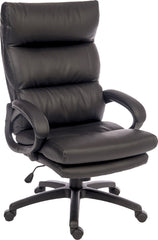 Luxe Luxury Leather Look Executive Office Chair Black - 6913 DD