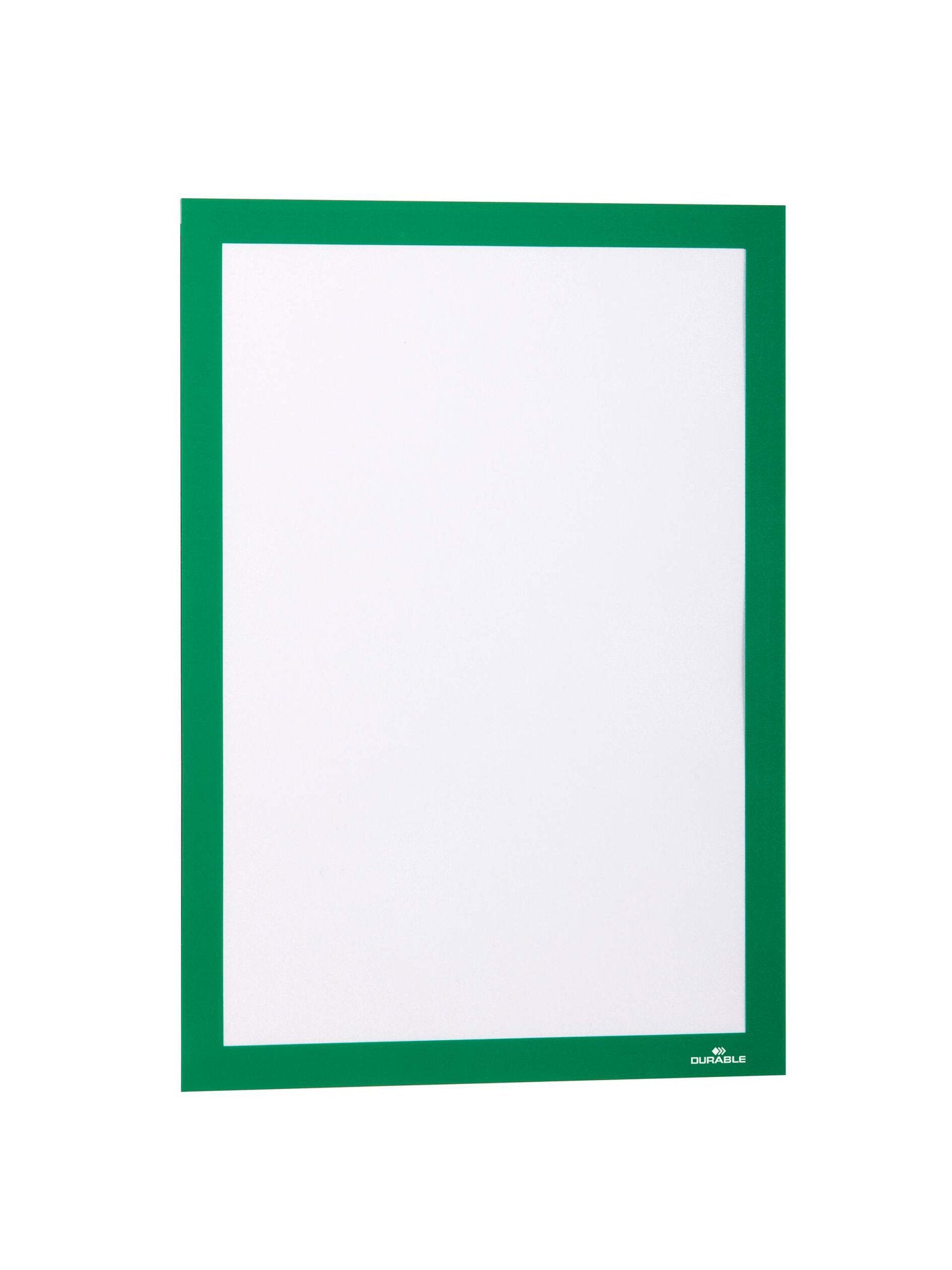 Durable DURAFRAME Self-Adhesive Sign & Document Holder with Magnetic Frame A4 Green (Pack 2) - 487205