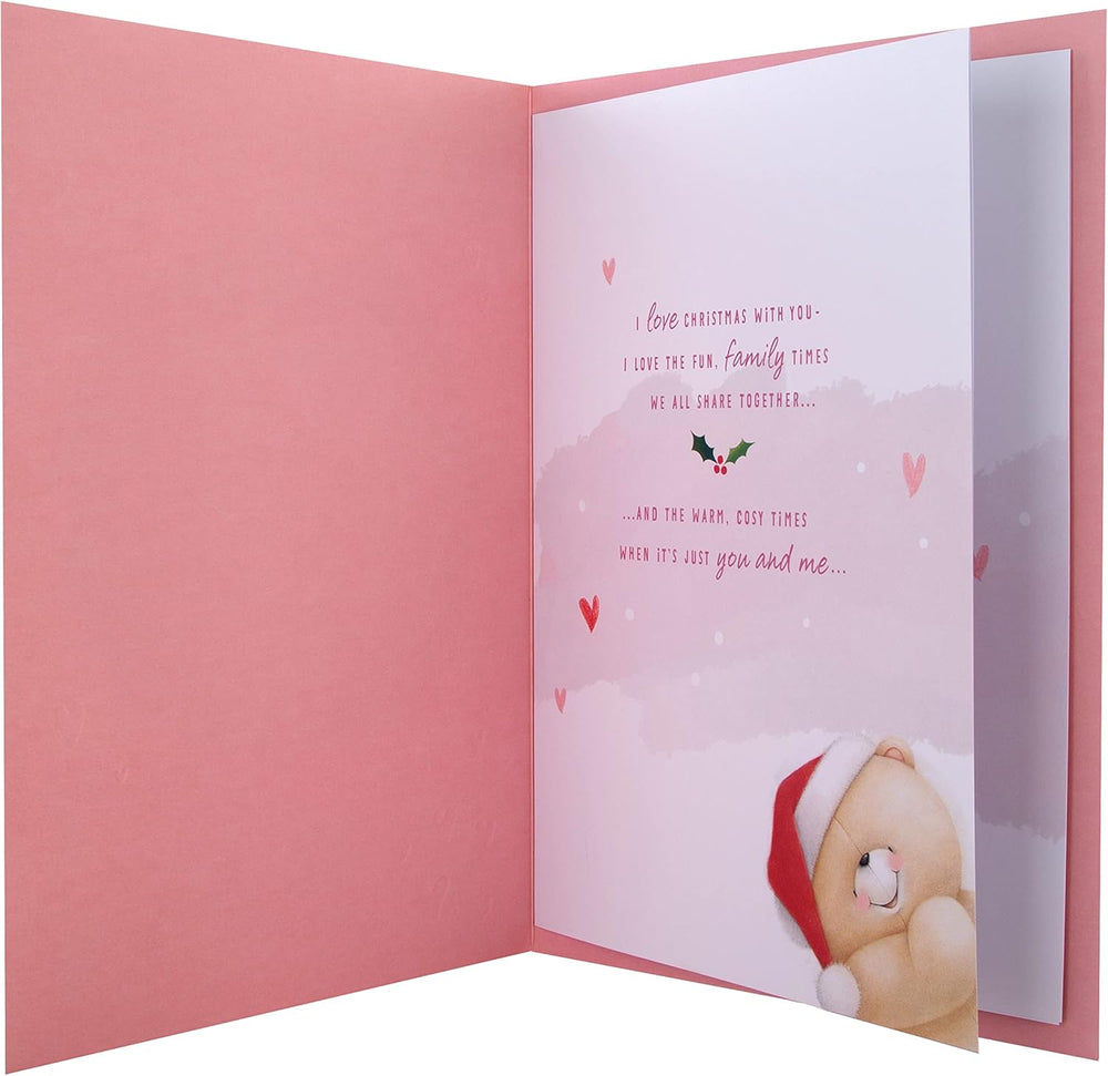 Forever Friends Wife Christmas Card – Bear in Wreath Boxed Design
