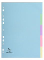 Exacompta Forever Recycled Divider 5 Part A4 170gsm Card Assorted Colours - 1605E