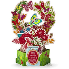 3D Butterfly and Floral Design Birthday Card