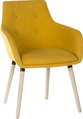 Contemporary 4 Legged Upholstered Reception Chair Yellow (Pack 2) - 6929YEL DD
