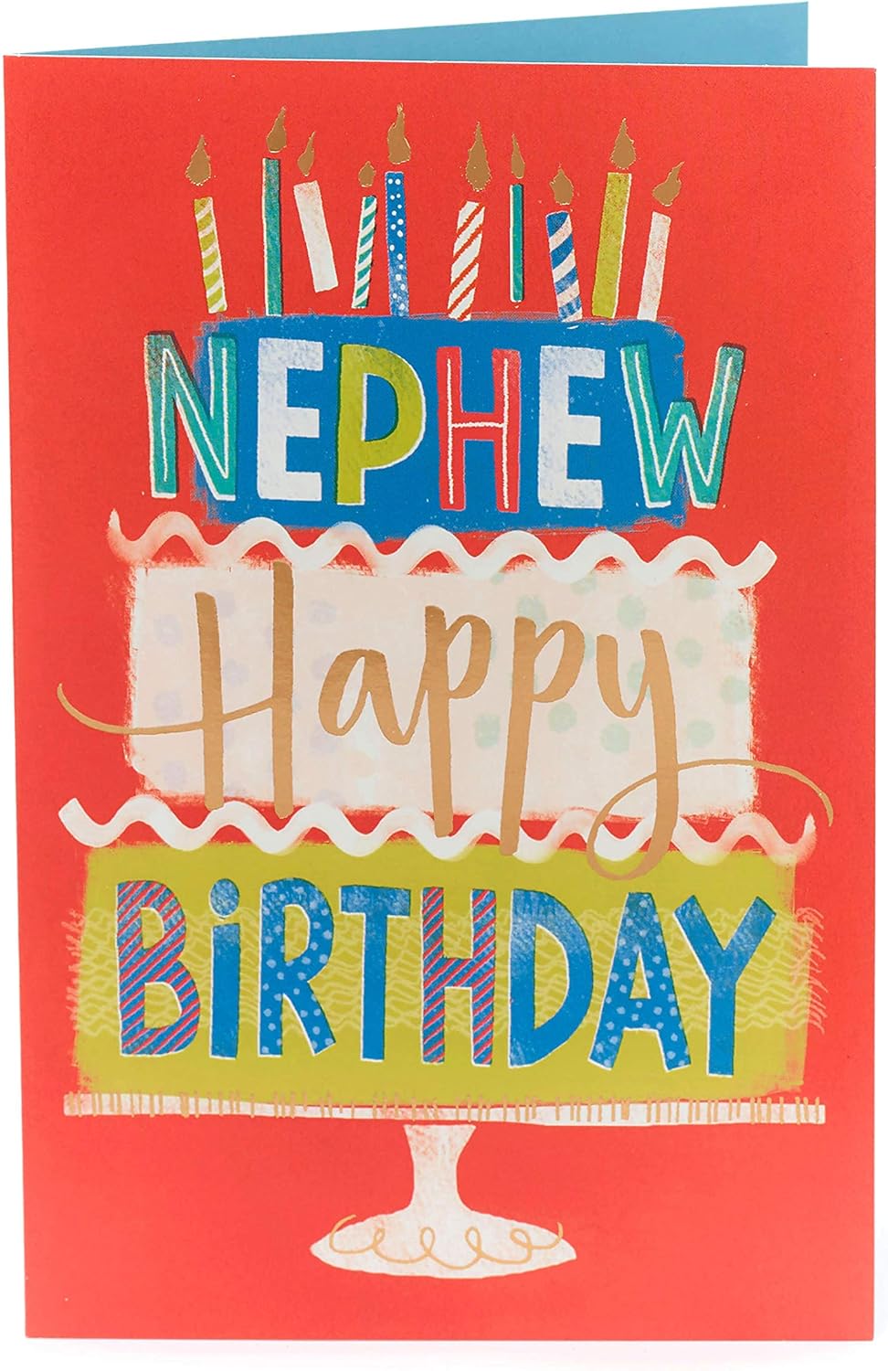 Nephew Happy Birthday Card Cake with Candles
