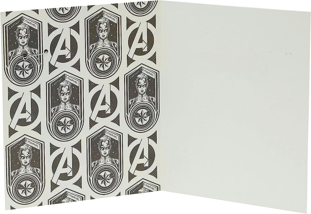 Disney Avengers Captain Marvel Birthday Card with Badge