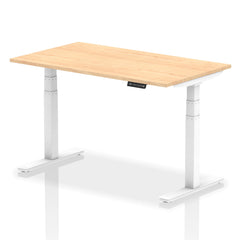 Dynamic Air 1400 x 800mm Height Adjustable Desk Maple Top White Leg HA01034 DD