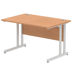 Impulse 1200 x 800mm Straight Desk Oak Top Silver Cantilever Leg I000806 DD