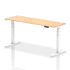 Dynamic Air 1800 x 600mm Height Adjustable Desk Maple Top Cable Ports White Leg HA01156 DD
