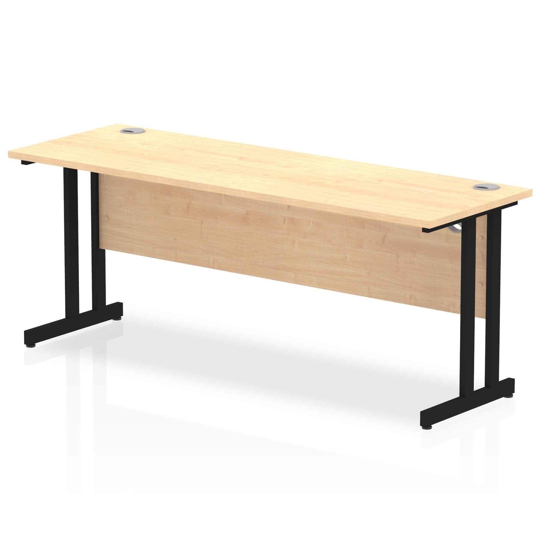 Impulse 1800 x 600mm Straight Desk Maple Top Black Cantilever Leg MI003250 DD