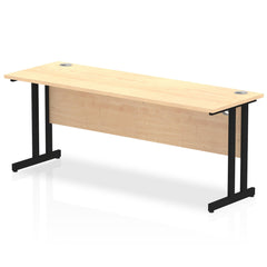 Impulse 1800 x 600mm Straight Desk Maple Top Black Cantilever Leg MI003250 DD