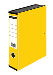ValueX Box File Paper on Board Foolscap 65mm Capacity 80mm Spine Width Clip Closure Yellow (Pack 10) - 31819DENTx10