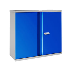 Phoenix SCL Series 2 Door 1 Shelf Steel Storage Cupboard Grey Body Blue Doors with Electronic Lock SCL0891GBE DD
