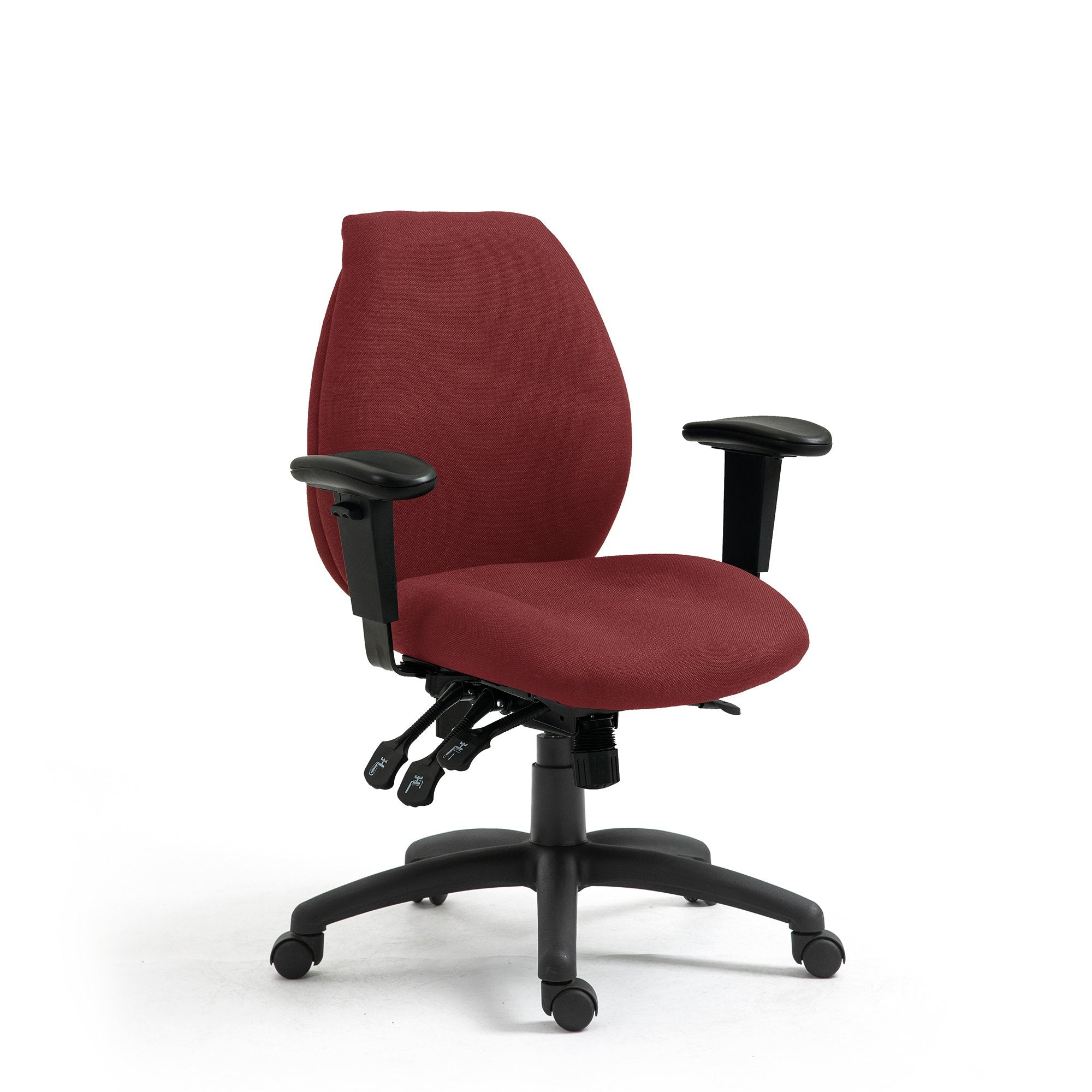 Nautilus Designs Severn Ergonomic Medium Back Multi-Functional Synchronous Operator Office Chair With Adjustable Arms Wine - DPA1435MBSY/AWN DD