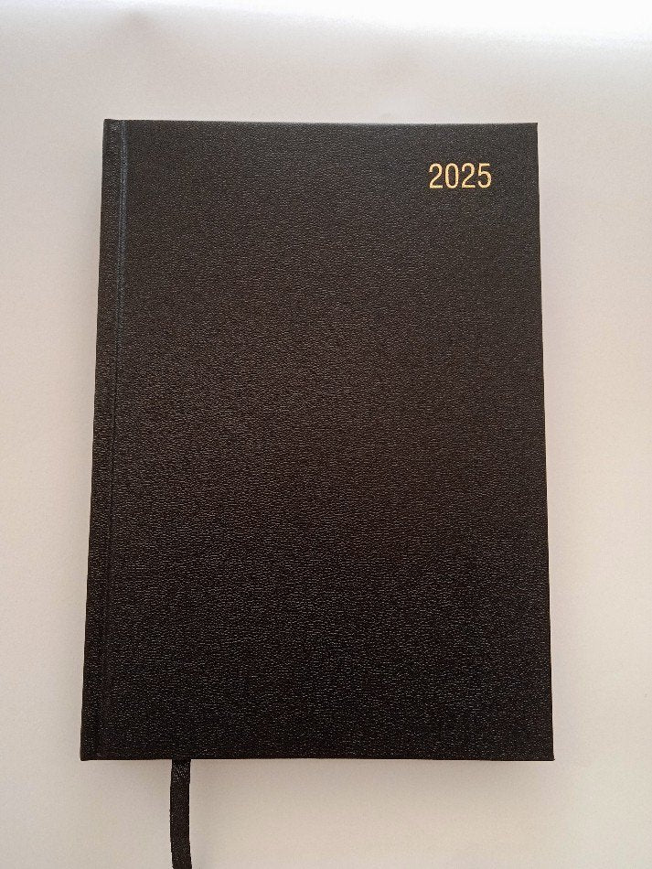 ValueX Desk Diary A4 2 Day Per Page 2025 Black - BUSA42 Black