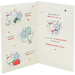 Bunny Husband Card with Poem Valentine's Day Card