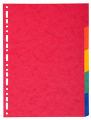 Exacompta Forever Recycled Divider 5 Part A4 Extra Wide 220gsm Card Vivid Assorted Colours - 2105E