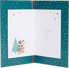 Boofles Standing Outside the House Mam & Dad Christmas Card