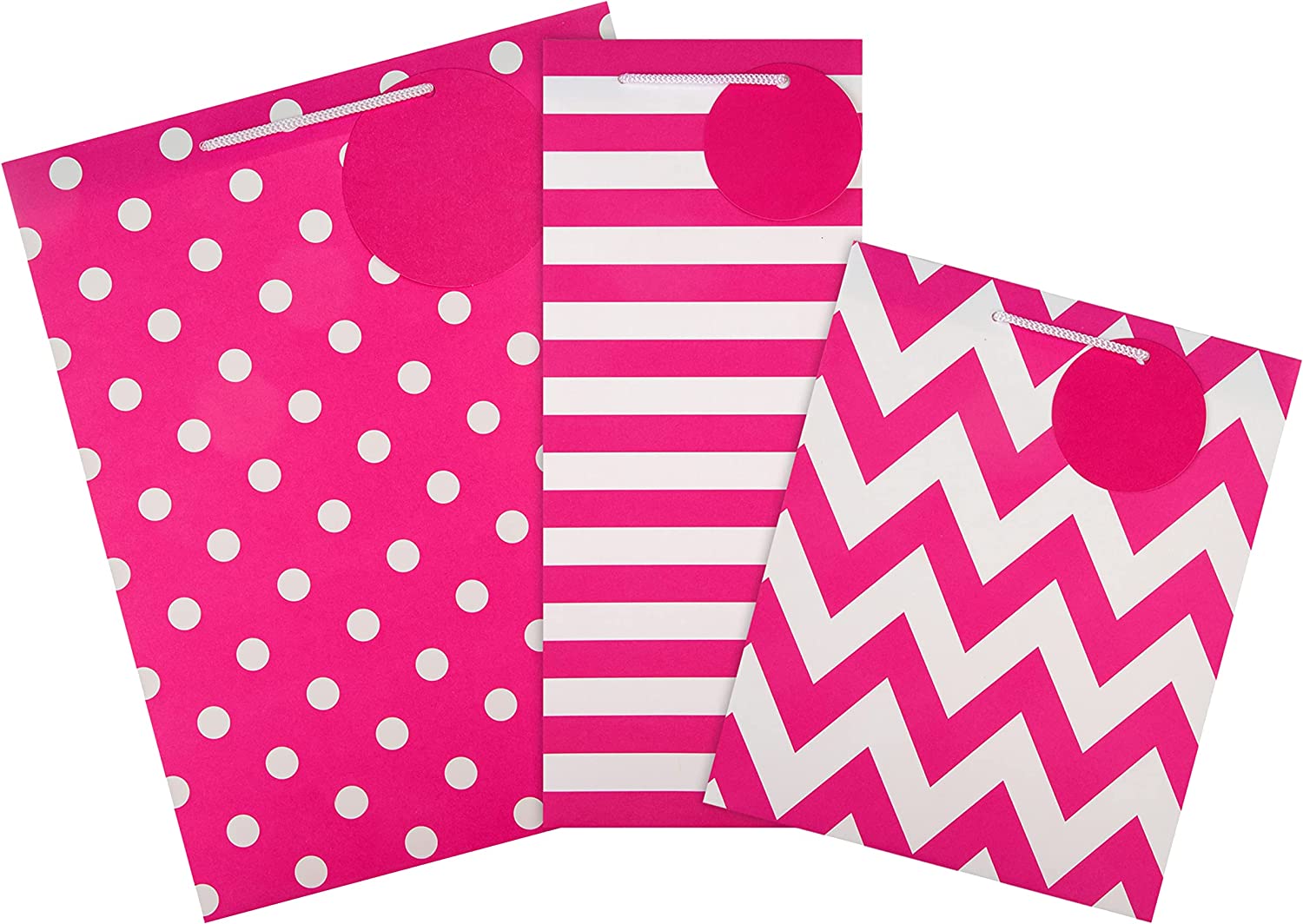 Contemporary Pink Designs Gift Bag Bundle Bottle Bag Medium Bag & Large Bag