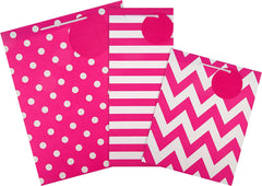 Contemporary Pink Designs Gift Bag Bundle Bottle Bag Medium Bag & Large Bag