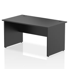 Dynamic Impulse W1400 x D800 x H730mm Straight Office Desk With Cable Management Ports Panel End Leg Black Finish - I004973 DD
