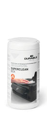 Durable SUPERCLEAN Anti-Static Biodegradable Cleaning Wipes for Keyboards Phones Tablets Laptops Computers (Pack 100) - 570802