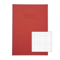Rhino 13 x 9 A4+ Oversized Exercise Book 40 Page 7mm Squared Red (Pack 100) - VDU024-310-4 DD