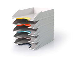 Durable VARICOLOR MIX Letter Trays A4 Stackable Trays with Coloured Grips (Pack 5) - 770427