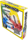 DG Pop 'N' Hop! Get Your Pieces Home! classic game with colorful game pieces and a game board for family fun.