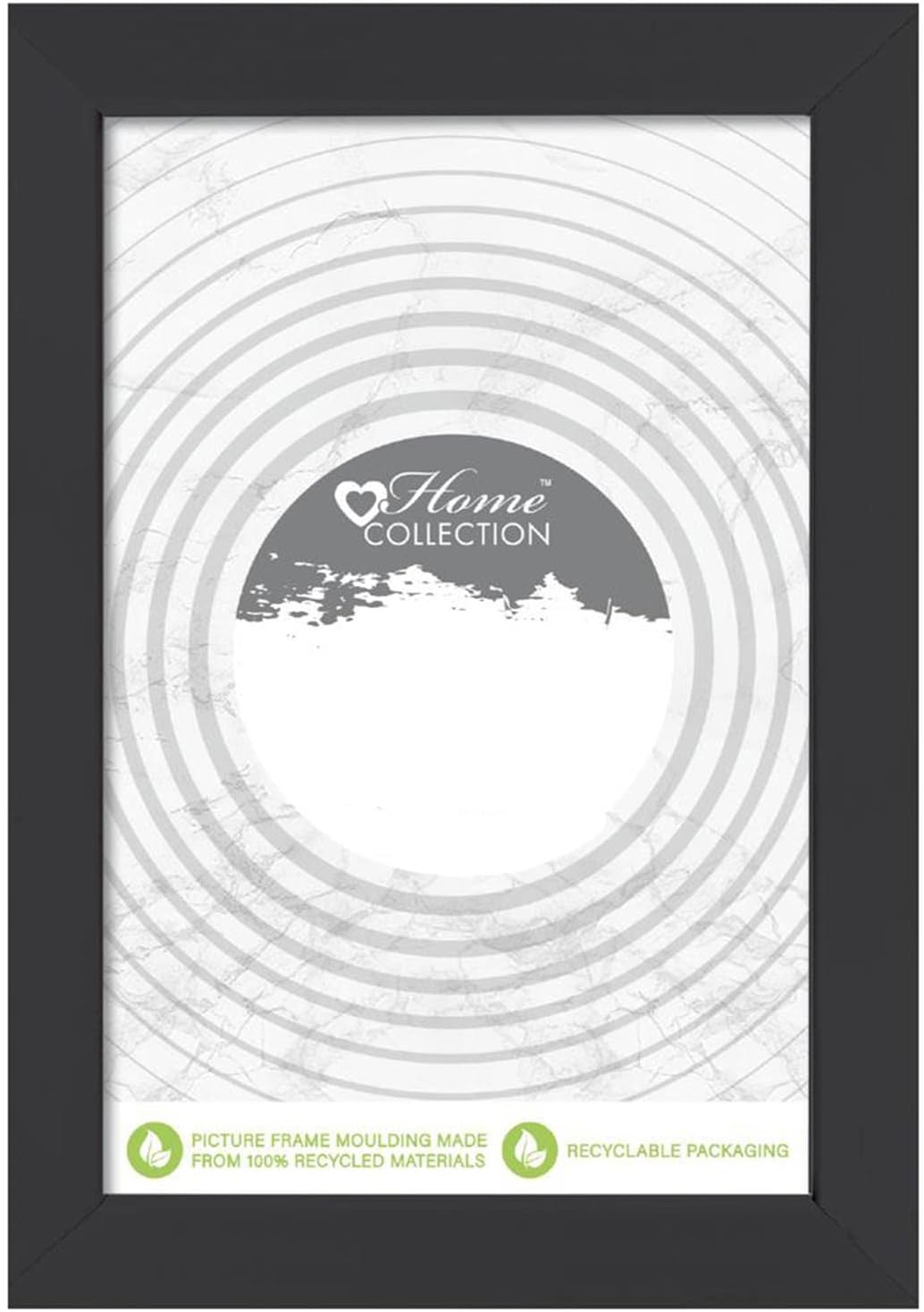 Black DG Nouveau simple styrene photo frame holding a 4x6 photograph with sleek, modern design.