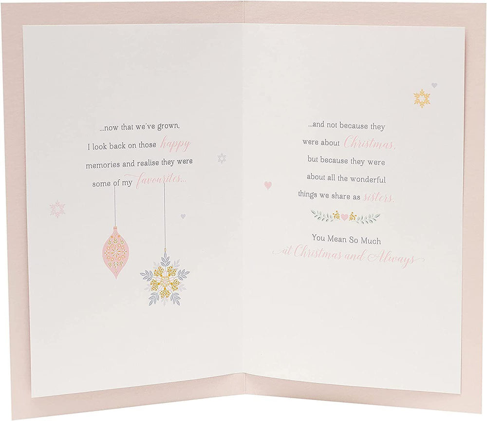 Off White Christmas Card For Sister