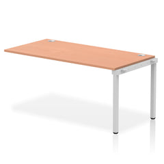 Impulse Single Row Bench Desk Extension Kit W1600 x D800 x H730mm Beech Finish Silver Frame - IB00376 DD
