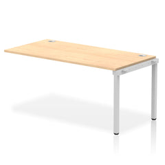 Impulse Single Row Bench Desk Extension Kit W1600 x D800 x H730mm Maple Finish Silver Frame - IB00378 DD