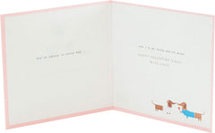 Girlfriend Valentines Day Card With Envelope - Sausage Dog Couple Design