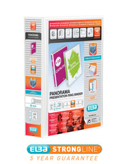 Elba Panorama Presentation Ring Binder 50mm Capacity 70mm Spine A4+ 2 D-Ring White (Pack 4) 400007674