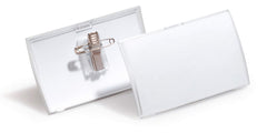 Durable Click Fold Name Badge 54x90mm with Combi Clip Eco-Friendly 70% Recycled Polypropylene Transparent (Pack 25) - 821419