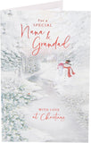 UK Greetings Christmas Card for Nana & Grandad – Stunning Snowcouple Design