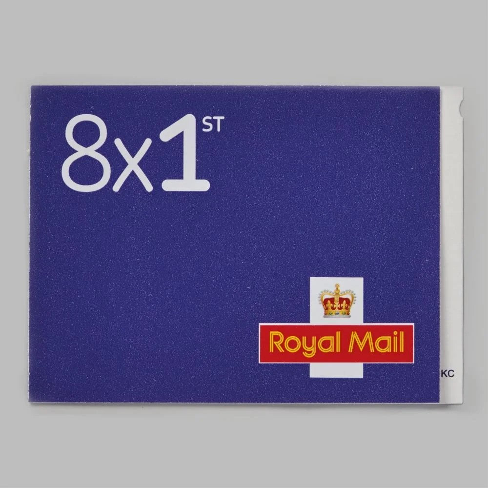 Royal Mail 1st Class Stamp Book – Pack of 8 Self-Adhesive Stamps for UK Priority Mail