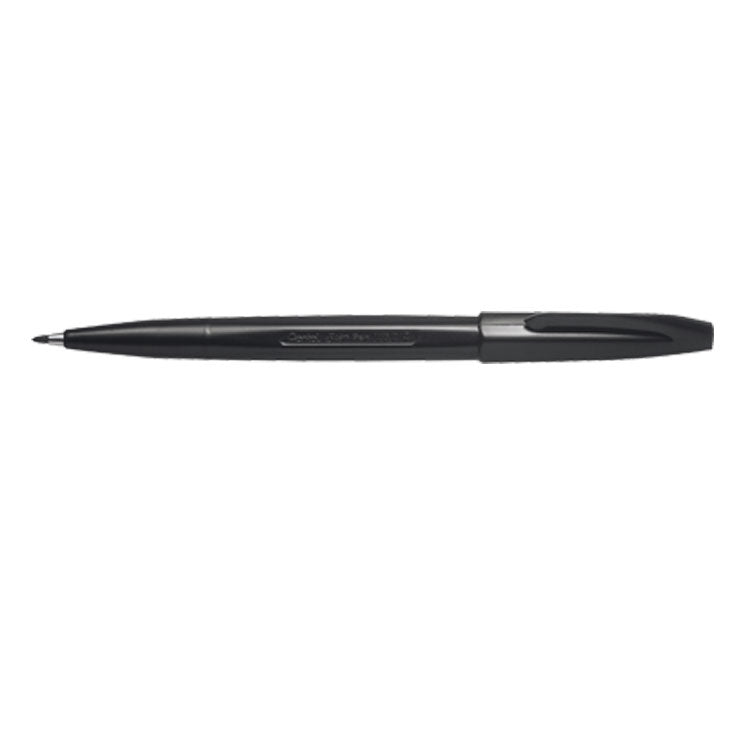 Pentel Original Sign Pen S520 Fibre Tip Pen 2mm Tip 1mm Line Black (Pack 12) - S520-A