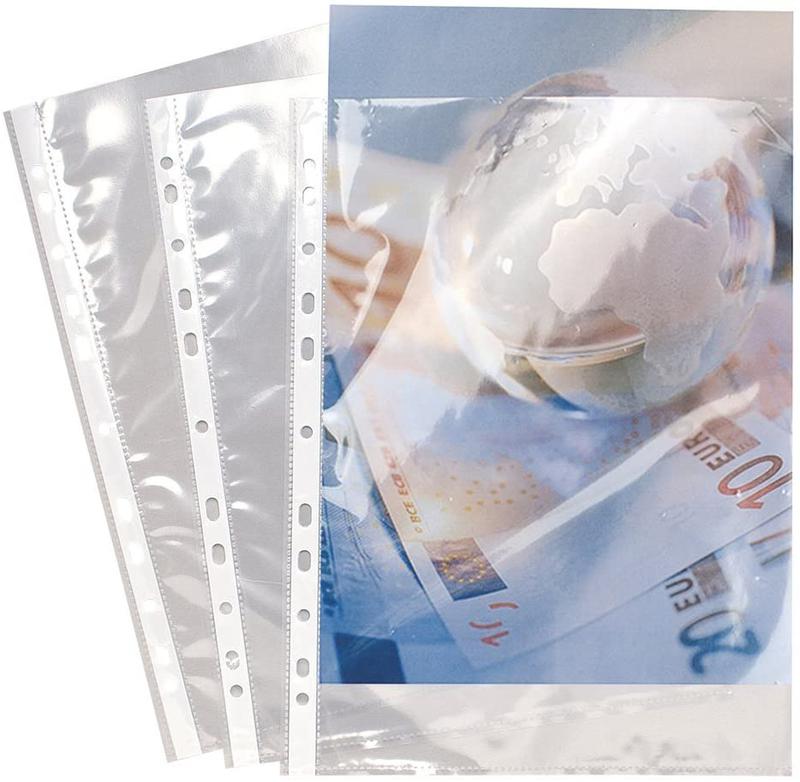 Exacompta Multi Punched Pocket Polypropylene A4 90 Micron Top Opening Clear (Pack 50) - 5920E