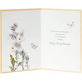 Embossed Cute Floral Design Into The Medow Range Birthday Card