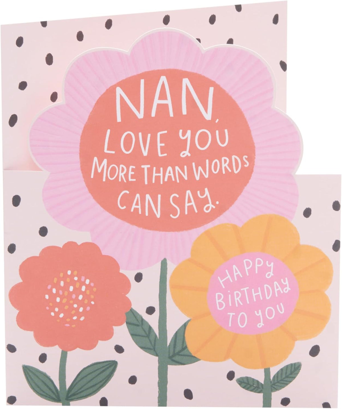 UK Greetings Birthday Card for Nan - Bright Flowers Design