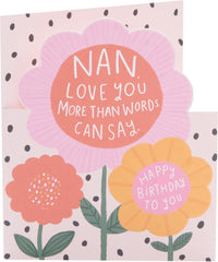 UK Greetings Birthday Card for Nan - Bright Flowers Design