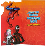 UK Greetings Marvel Spider-Man Birthday Card for Grandson With Envelope and Badge,Multi,121 mm x 229 mm