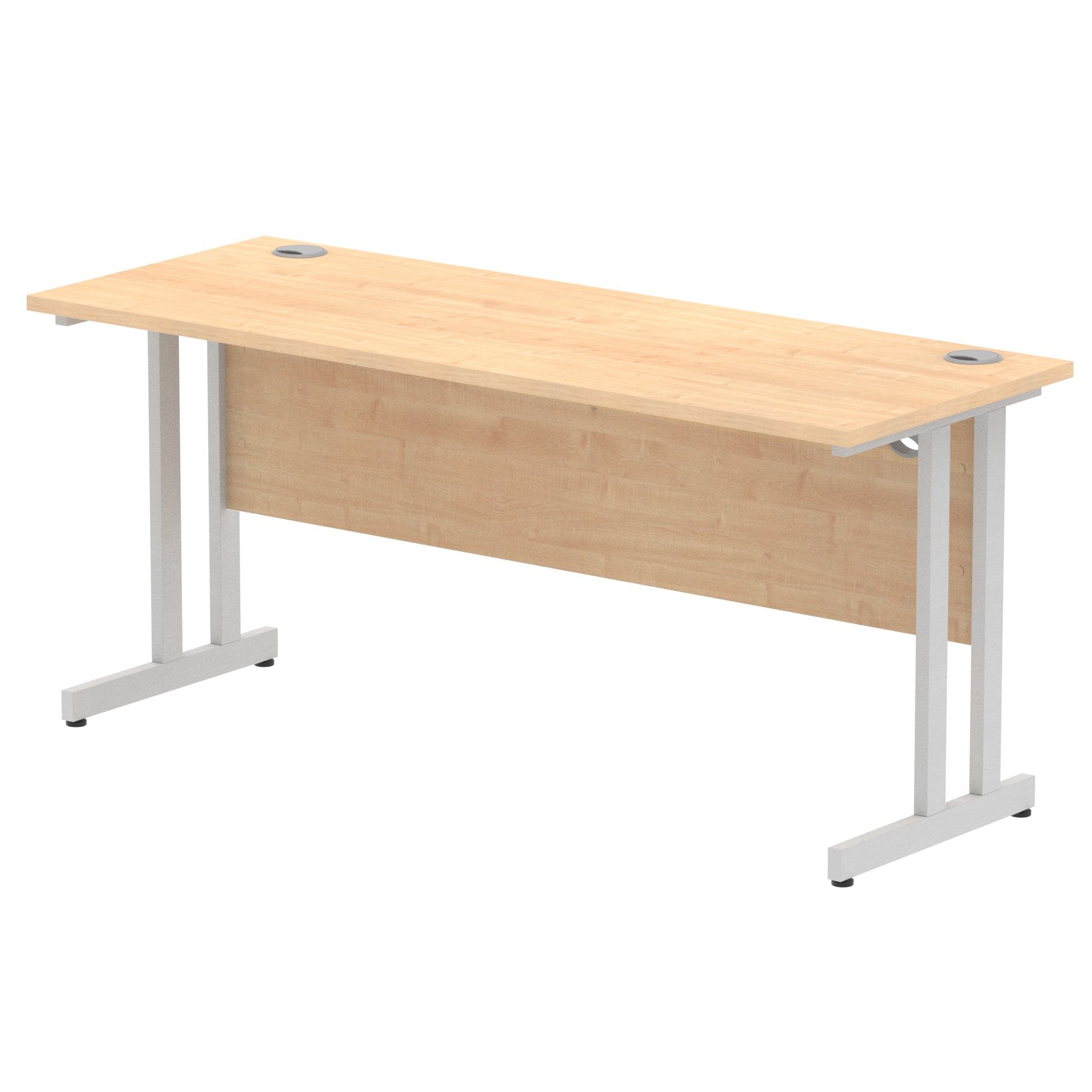 Impulse 1600 x 600mm Straight Desk Maple Top Silver Cantilever Leg MI002424 DD