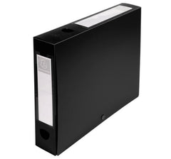 Exacompta Filing Box Polypropylene A4 60mm Spine Width Pres Stud Closure Black - 59631E
