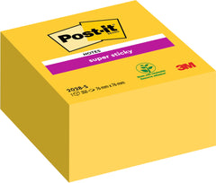 Post-it Super Sticky Notes Cube76 mm x 76 mm Yellow 350 Sheets Per Pad 7100265573