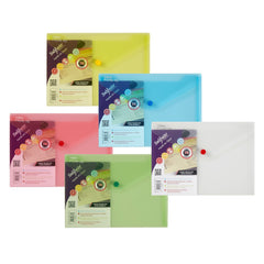 Snopake Polyfile Wallet File Polypropylene A5 Classic Assorted Colours (Pack 5) - 11395