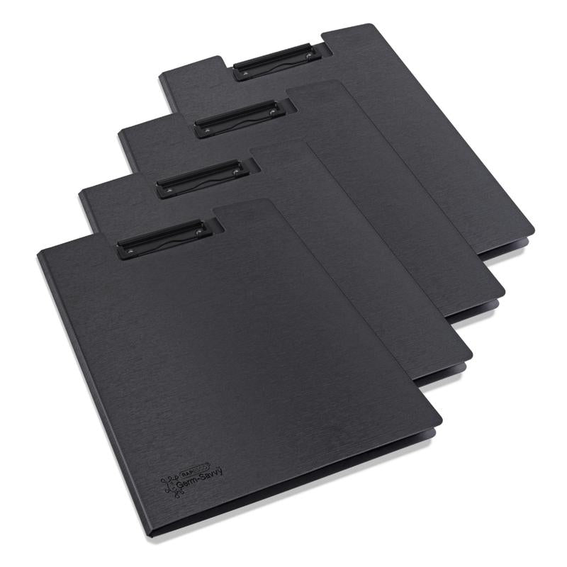 Rapesco Germ Savvy Antibacterial A4 Foldover Clipboard Black (Pack 4) - 1641