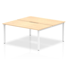 Evolve Plus 1600mm Back to Back 2 Person Desk Maple Top White Frame BE149 DD